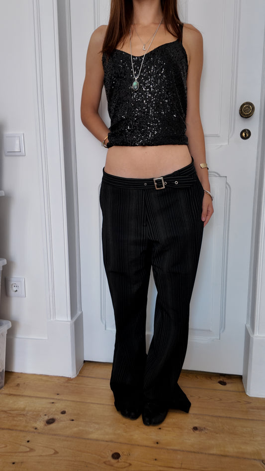 Iconic 90s belt detail trousers size 36