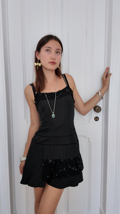 Adorable dark coquette mini dress fairy size XS