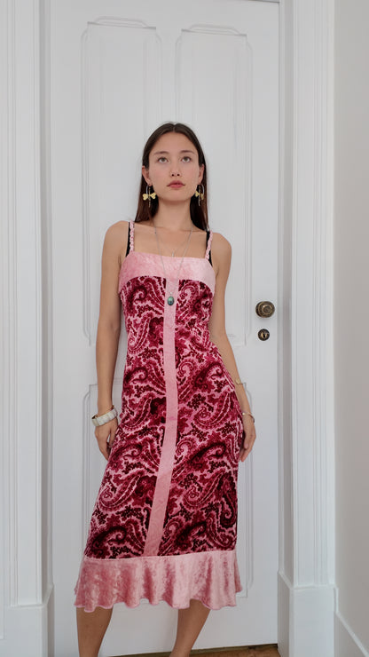 Adorable vintage made in Italy pink maxi dress size S/M