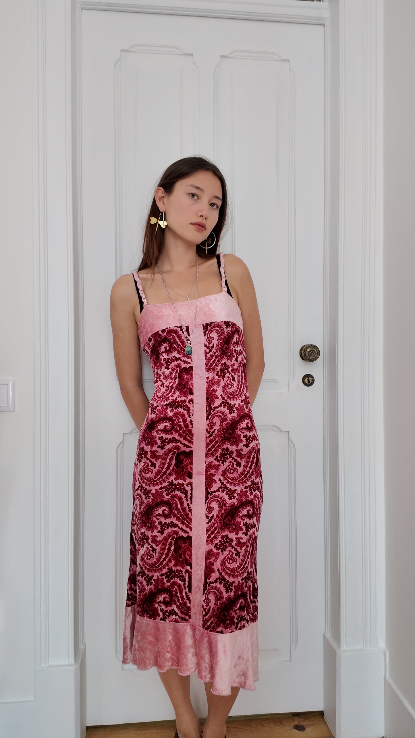 Adorable vintage made in Italy pink maxi dress size S/M