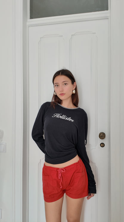 Adorable red mini shorts size 38 adjustable