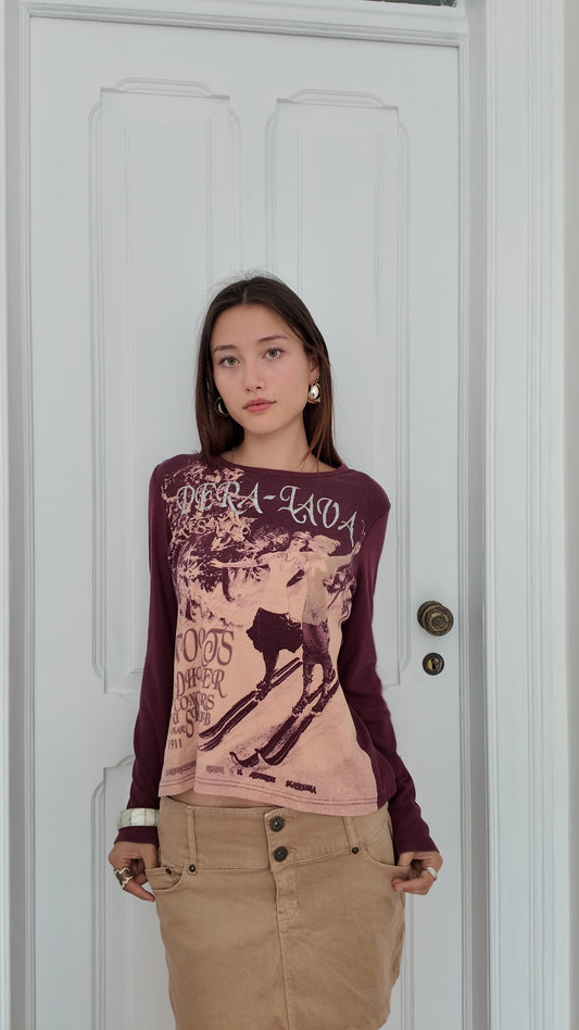 Adorable babypink Lois vintage tank top brown details size M