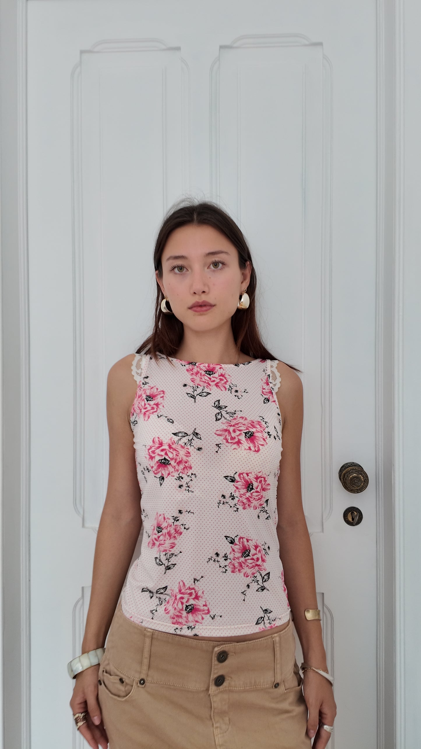 Perfect flower and dots tank top size M