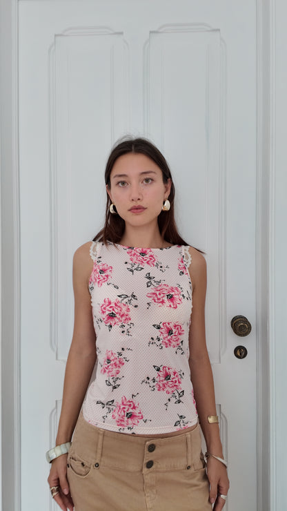 Perfect flower and dots tank top size M
