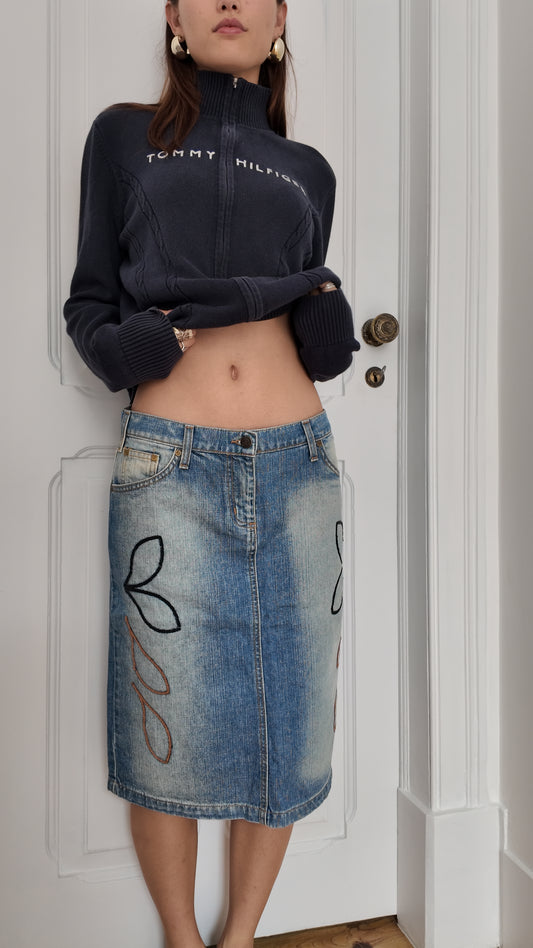 Adorable vintage midi denim skirt size 38