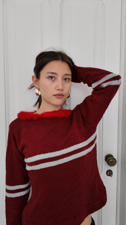 Adorable vintage red long sleeve top size S