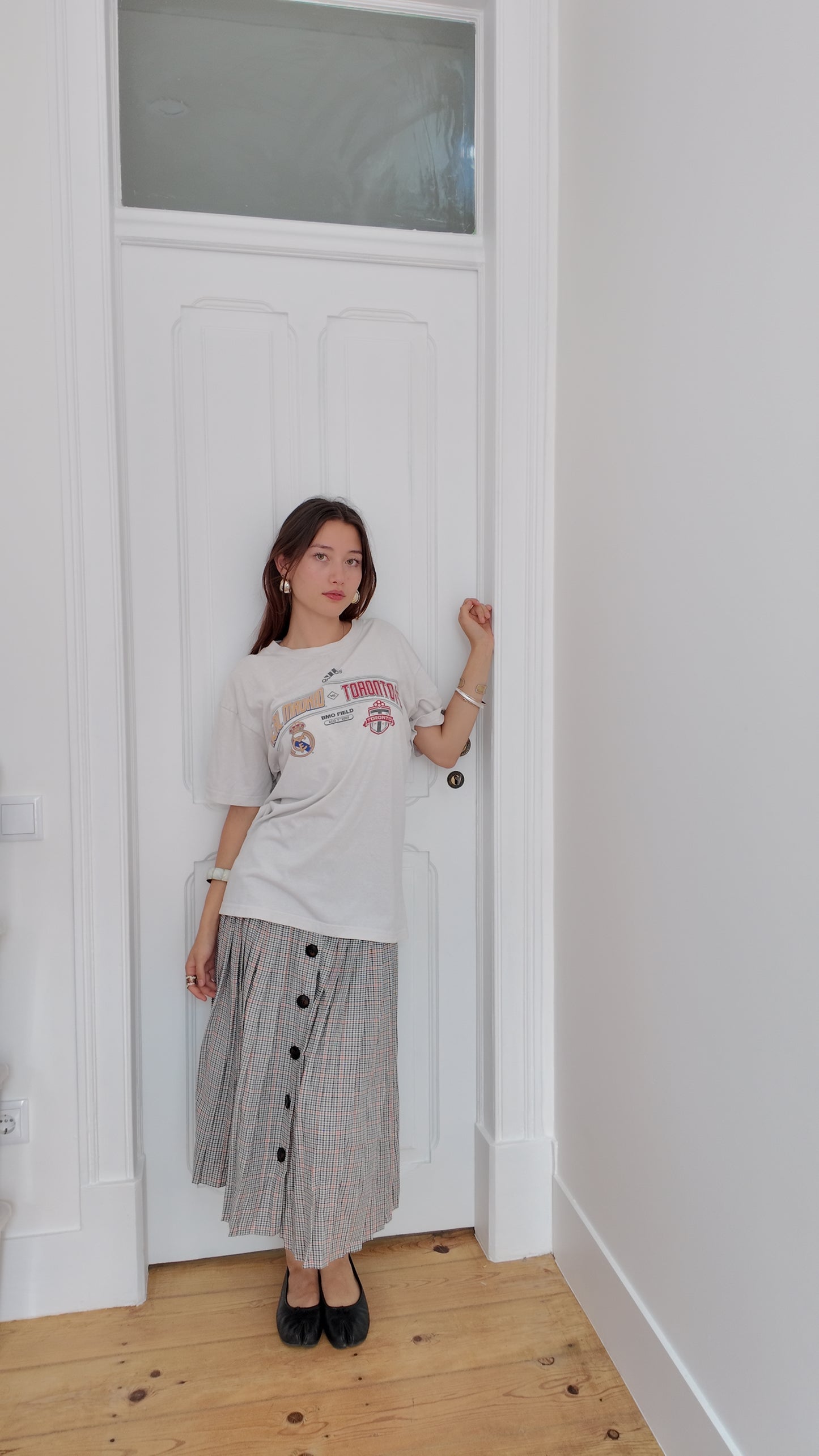 Iconic plaid maxi skirt size S