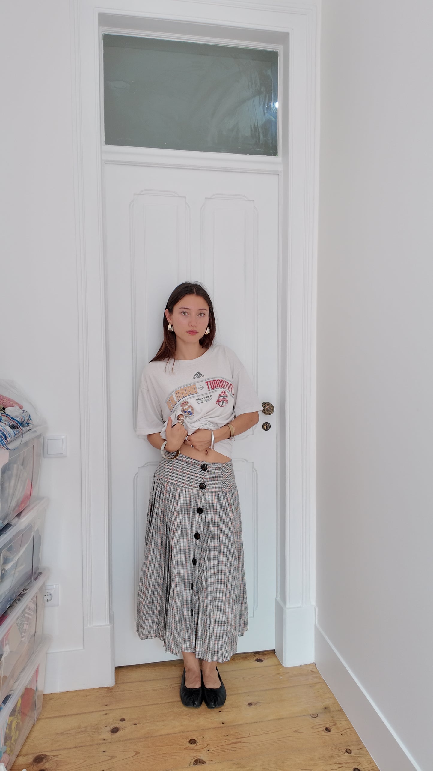 Iconic plaid maxi skirt size S