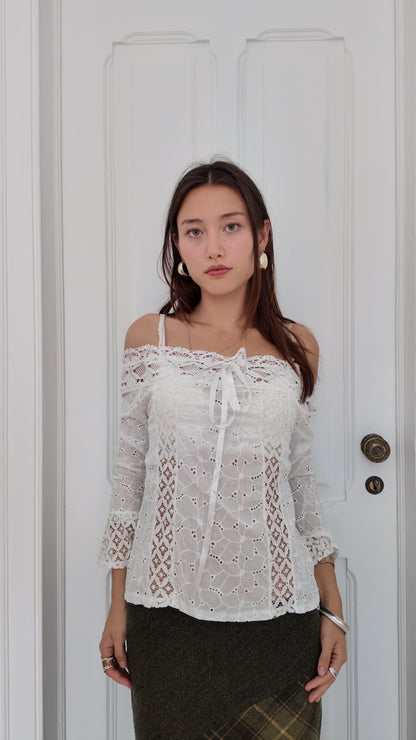 Adorable fairy off the shoulder adjustable top size M