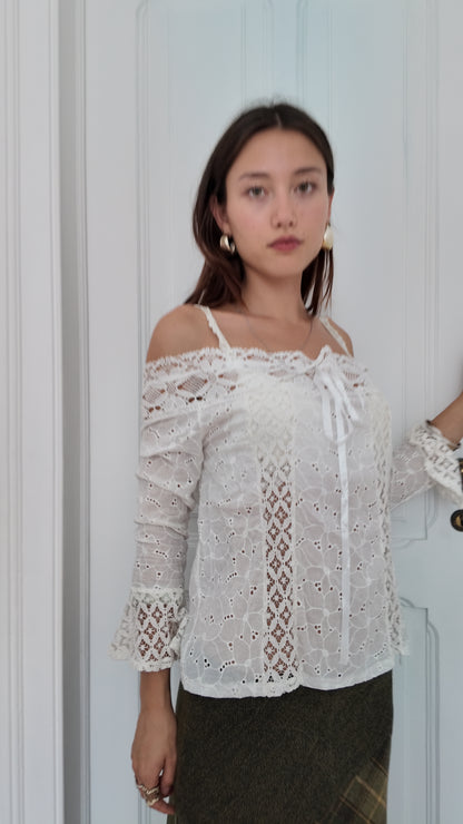 Adorable fairy off the shoulder adjustable top size M