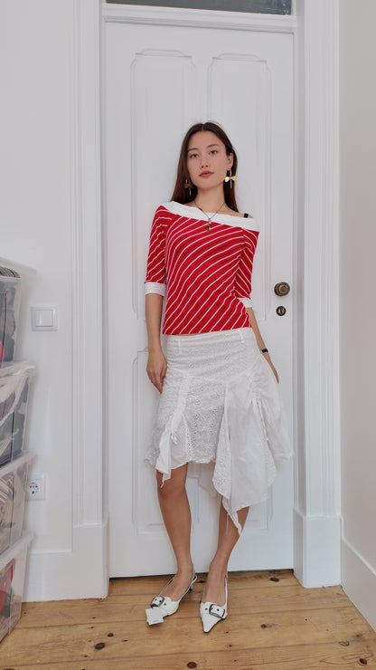 Adorable red mid sleeve top size S/M