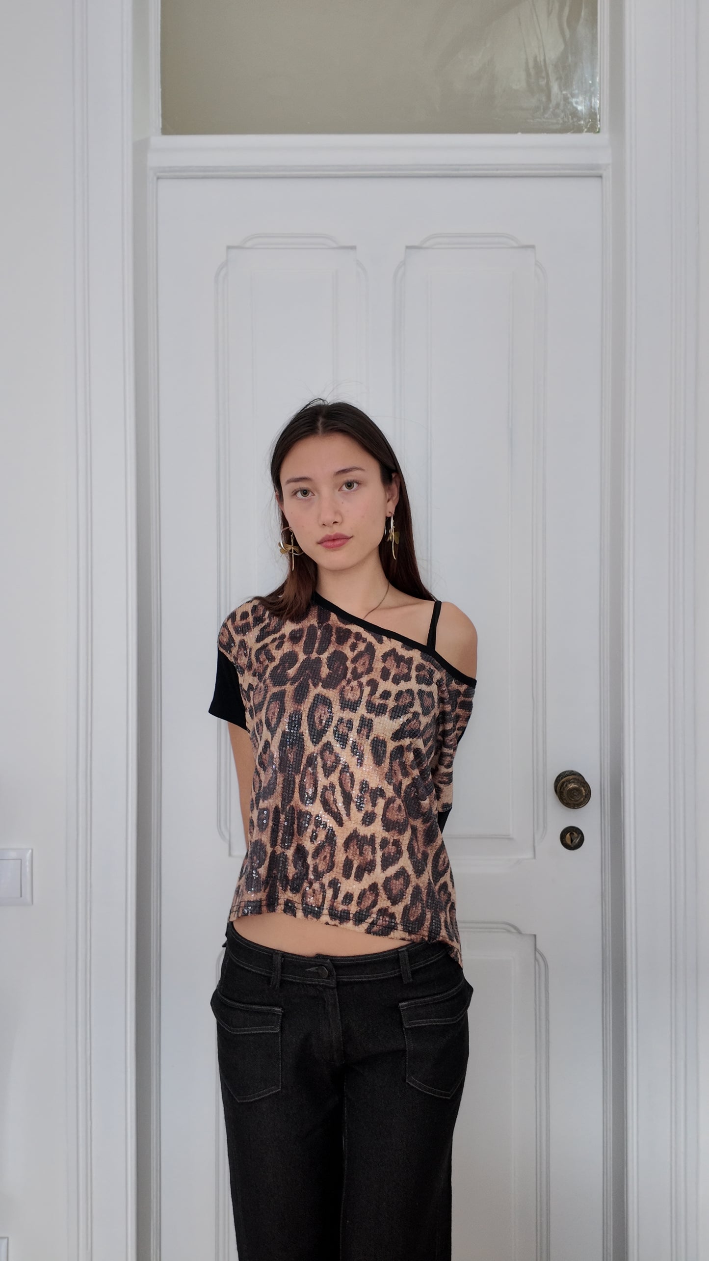 Cutest cheetah print sequin top size XL