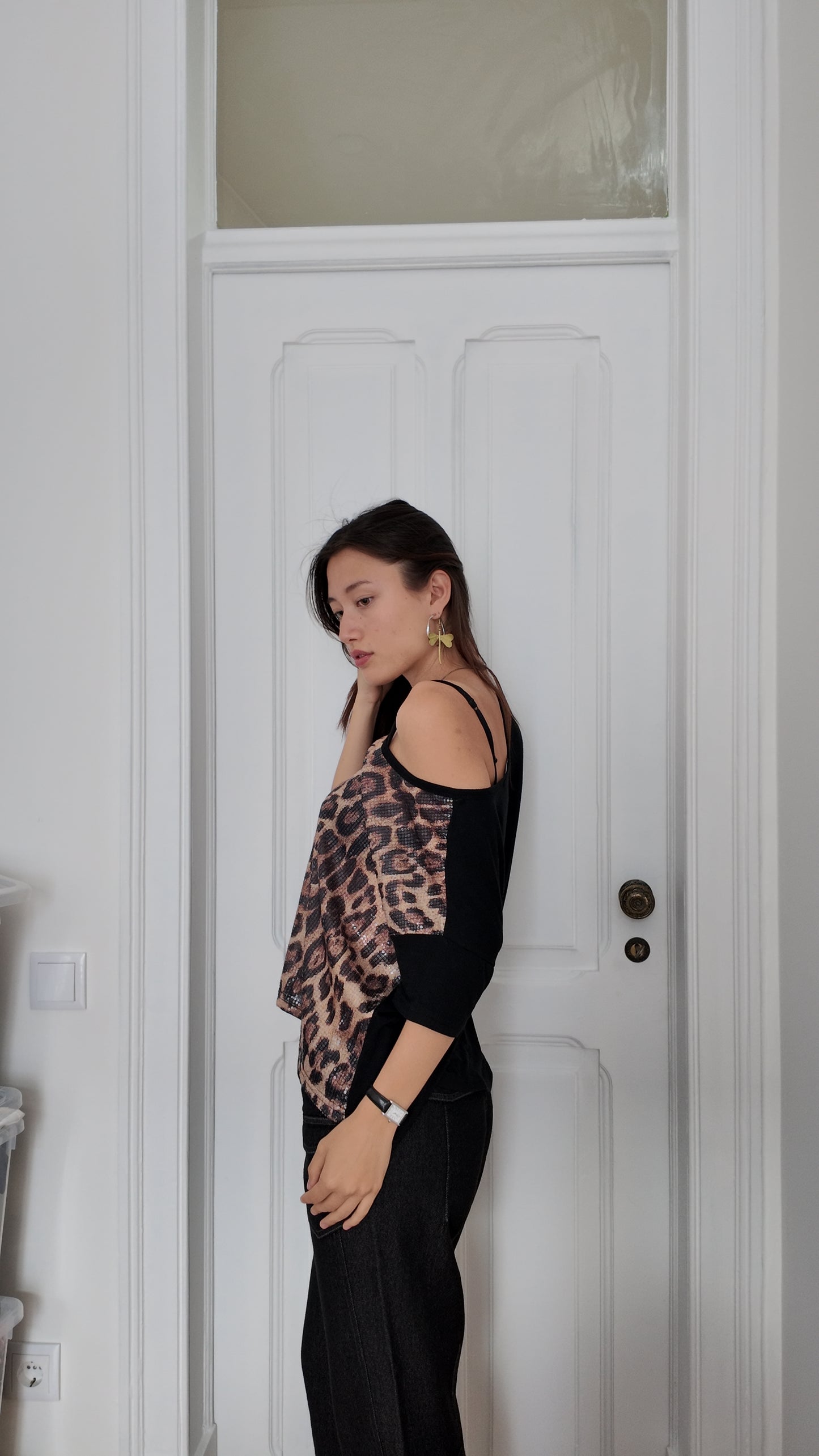 Cutest cheetah print sequin top size XL