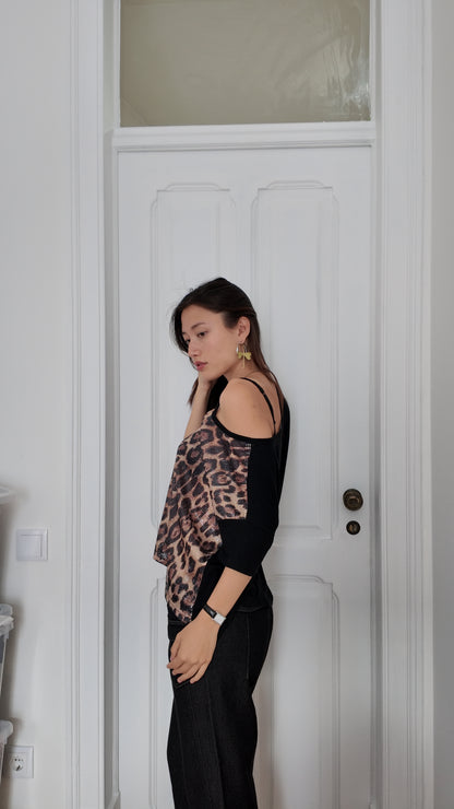 Cutest cheetah print sequin top size XL