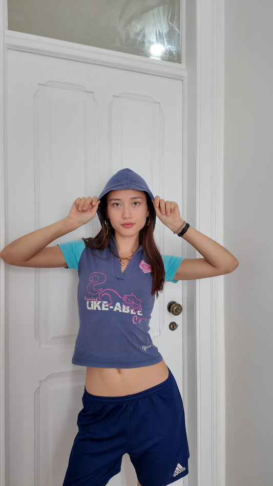 Graphic tshirt with hood detail size S