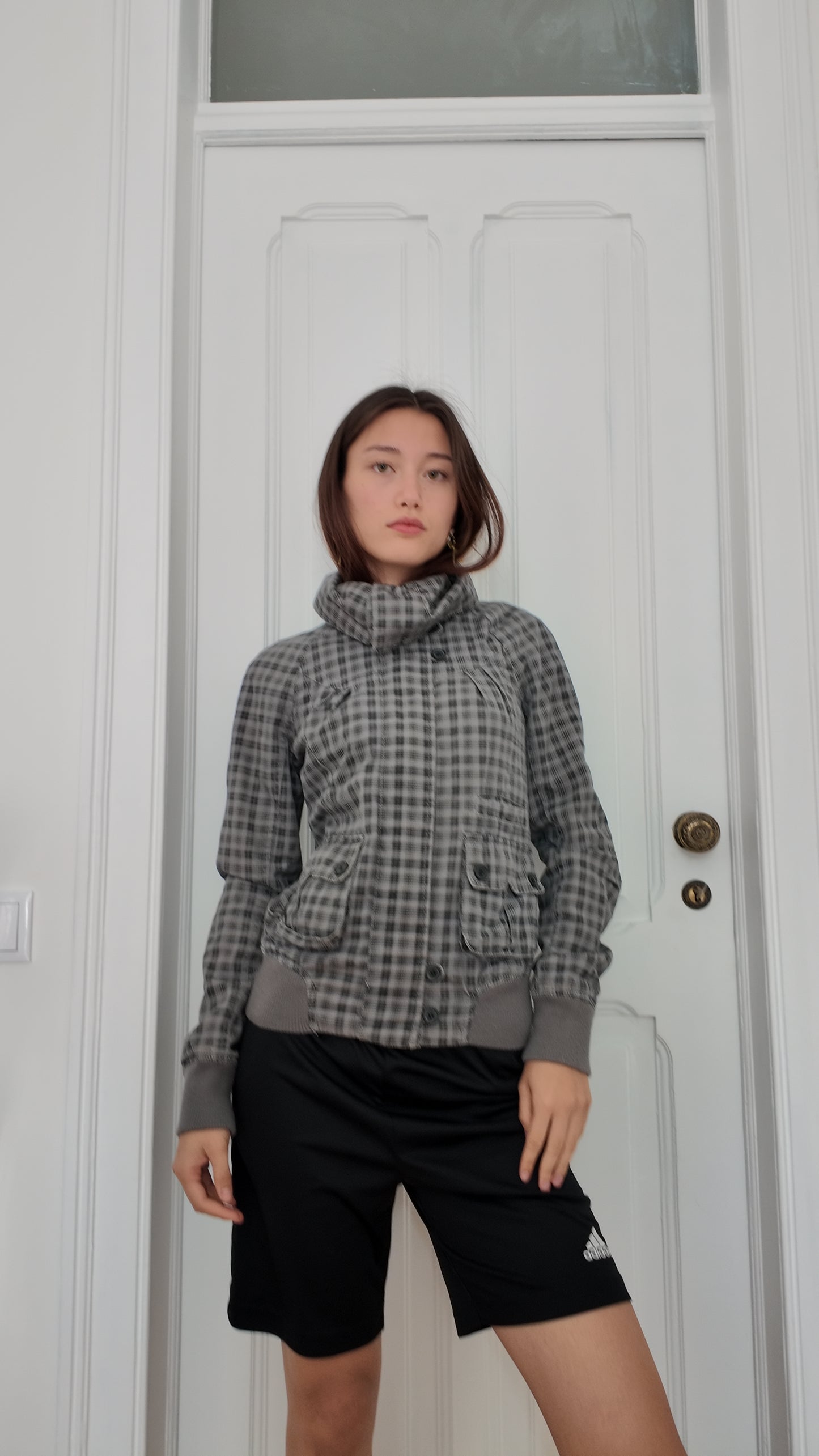 Adorable plaid jacket size M