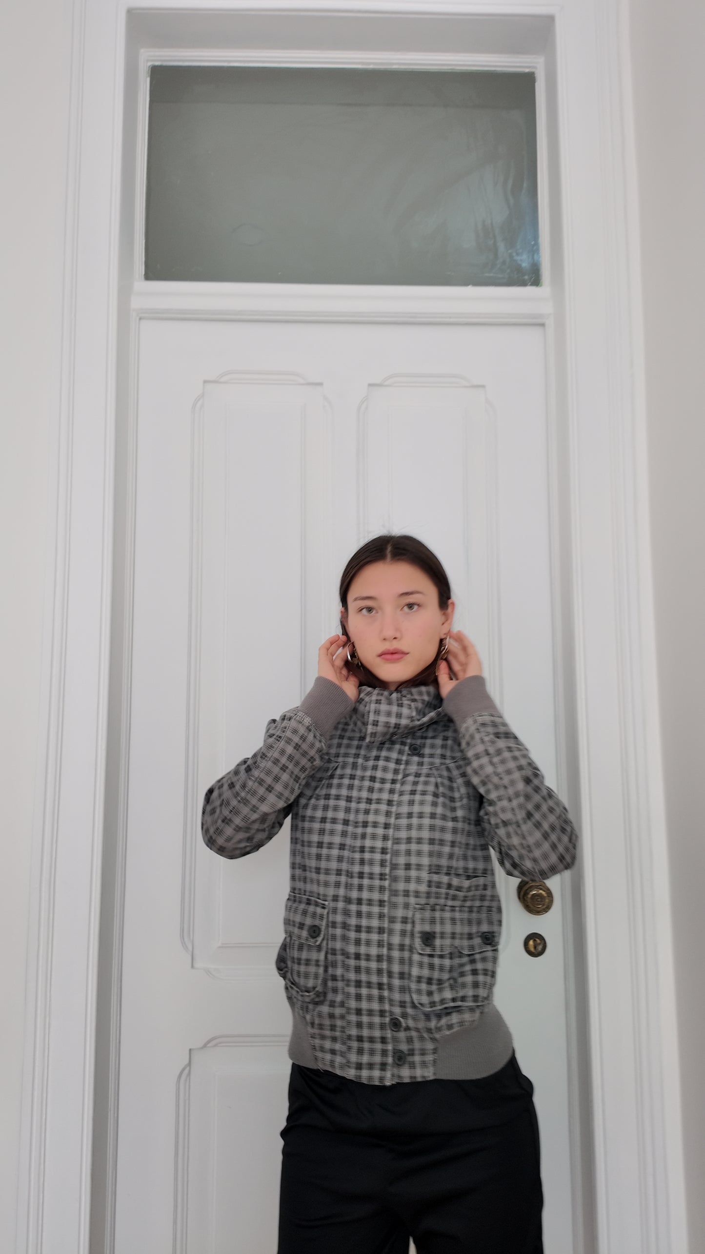 Adorable plaid jacket size M