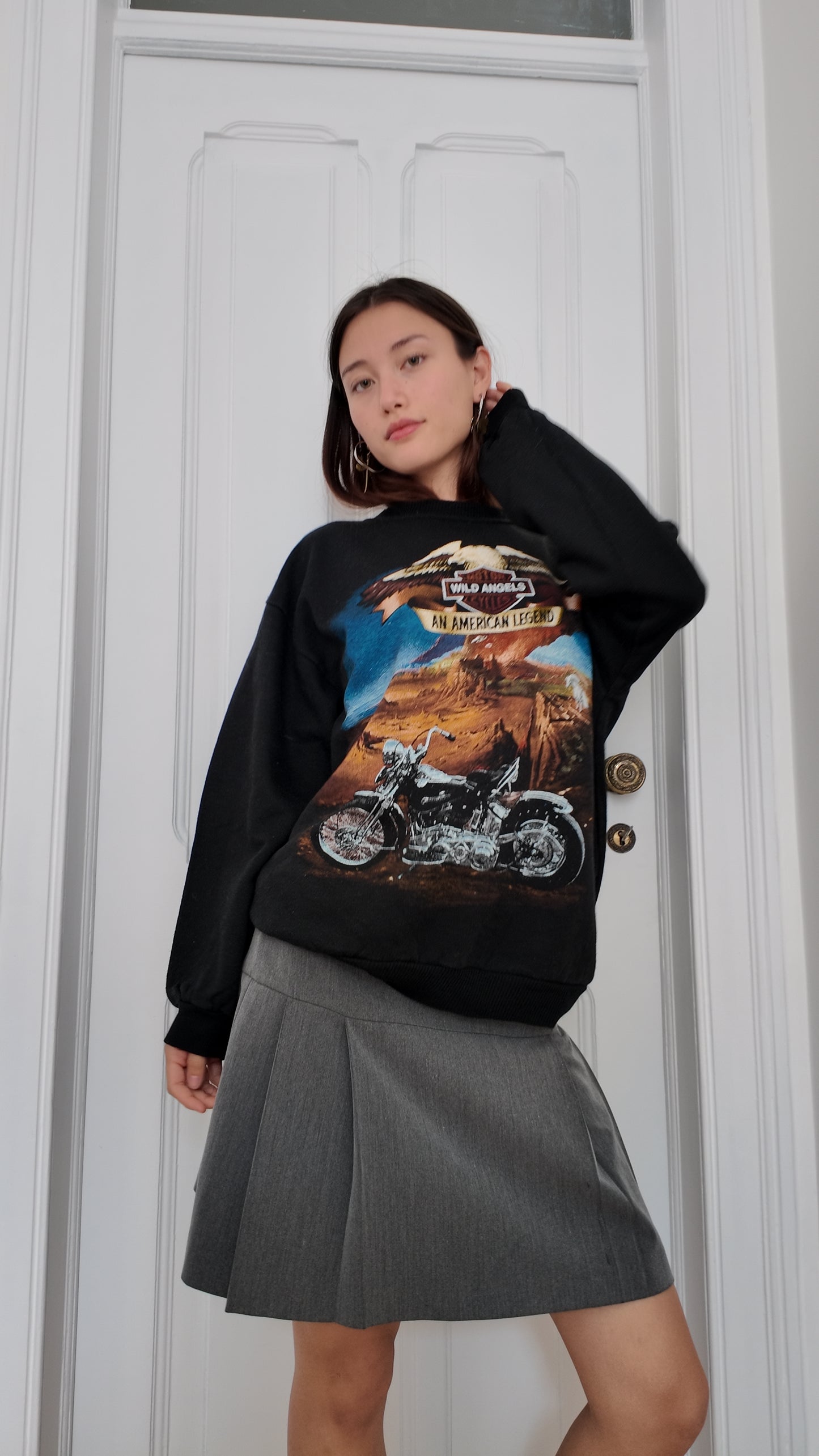 Adorable printed Harley Davison sweater size XL