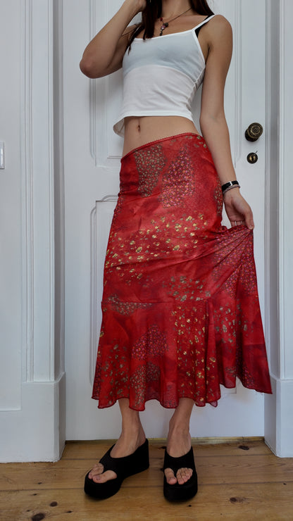 Perfect maxi flower skirt assymetric size 36