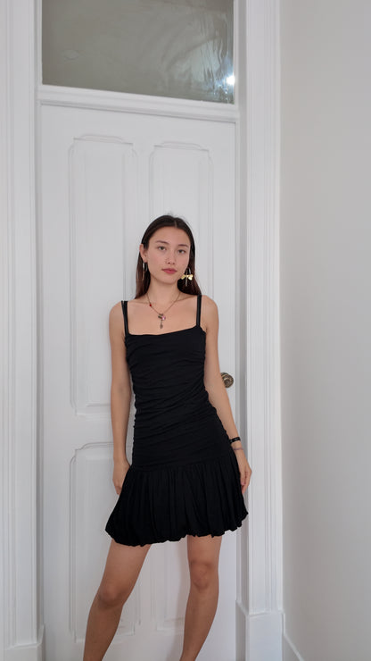 Adorable fairy fitted midi black dress size XS/S