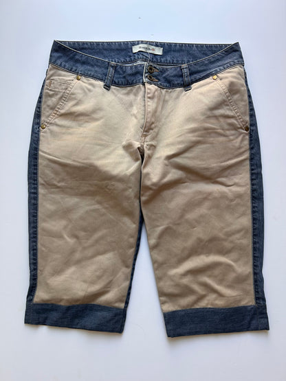 Iconic caqui jeans with beige detail size 38