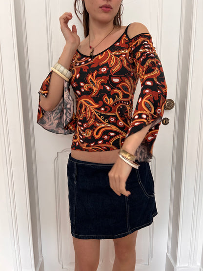 Iconic funky no shoulder top size S