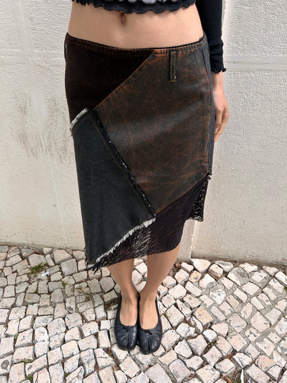 Faux leather midi skirt Size M (marks 42)