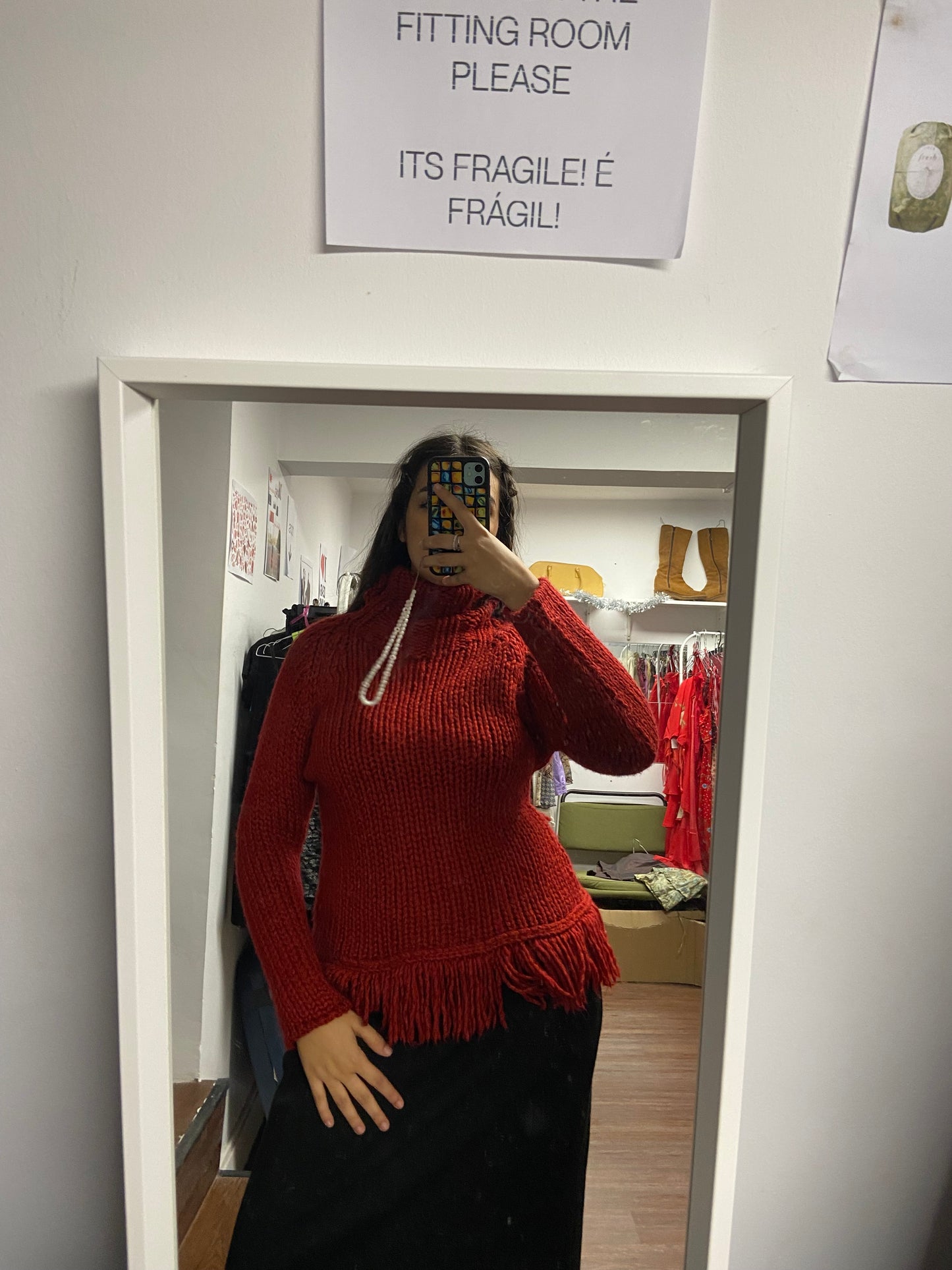 Red sweater size S