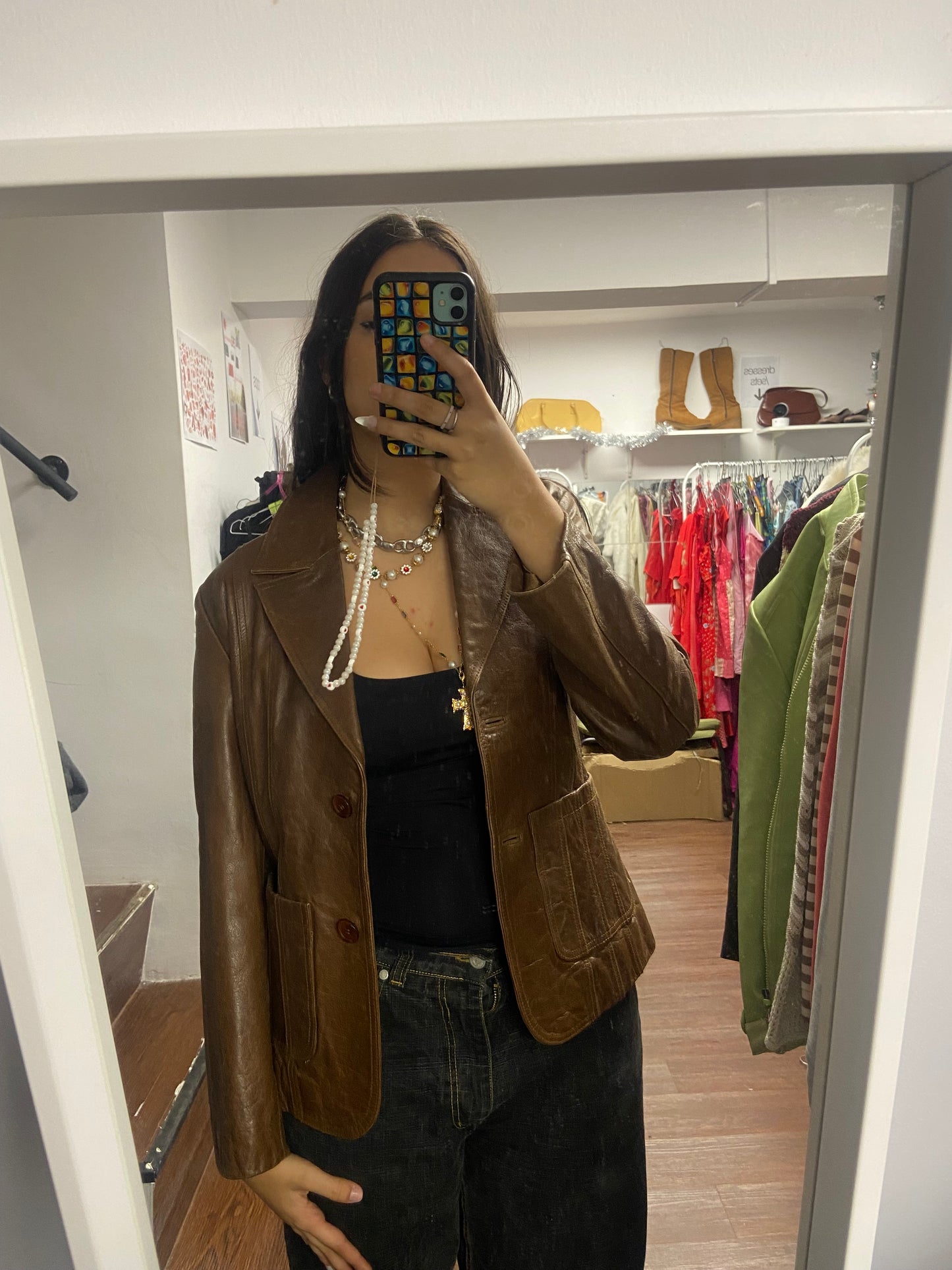 Vintage leather jacket size S