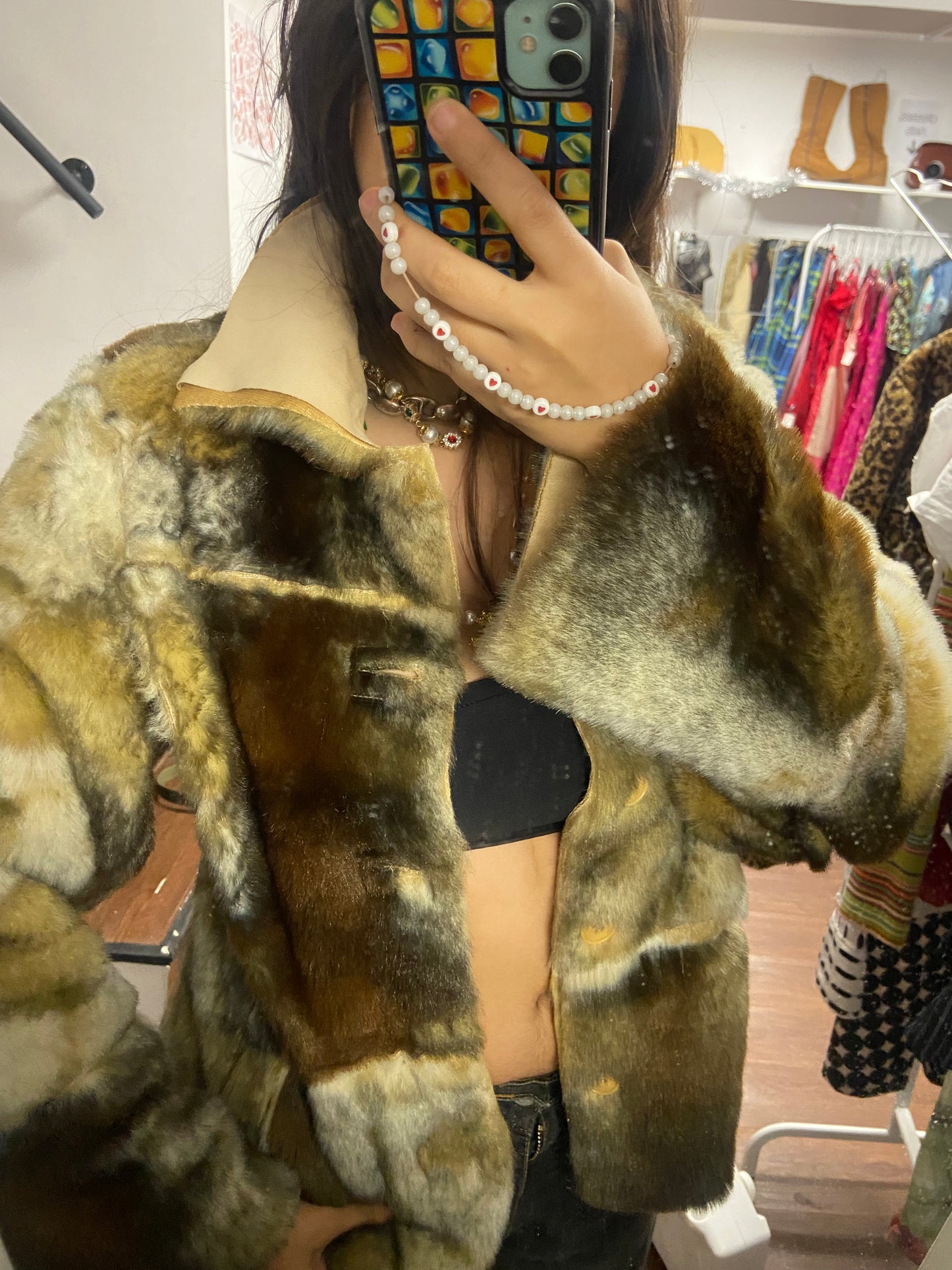 Vintage furr jacket size M/L